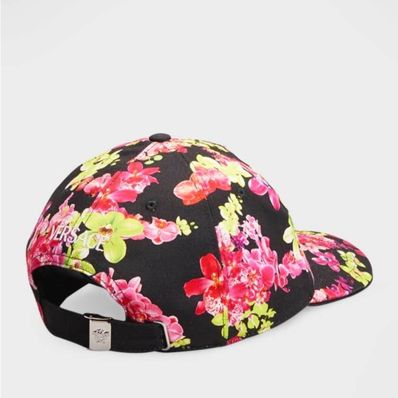 Versace unisex logo monogram Orchid-Print Baseball Hat cap NEW - Picture 2 of 10